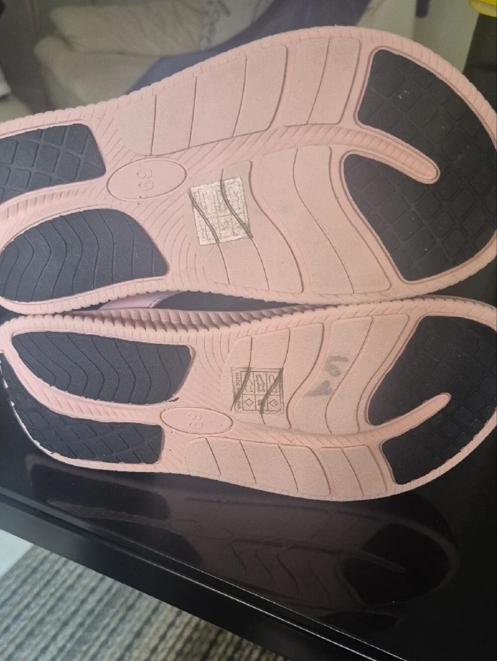 Women’s Pink and Black Comfort Thong Sandals